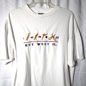Men's XL Key West Vintage Embroidered Tee Shirt Nautical Knots Single Stitch